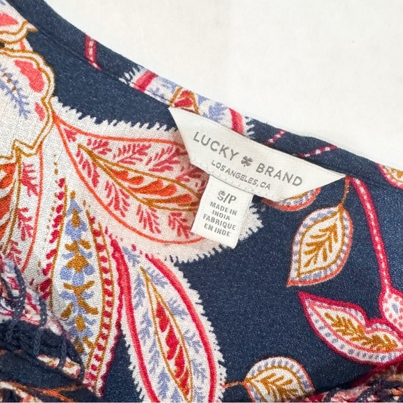 Lucky brand flowy floral tie neck long sleeve top ❤️ - Picture 6 of 8